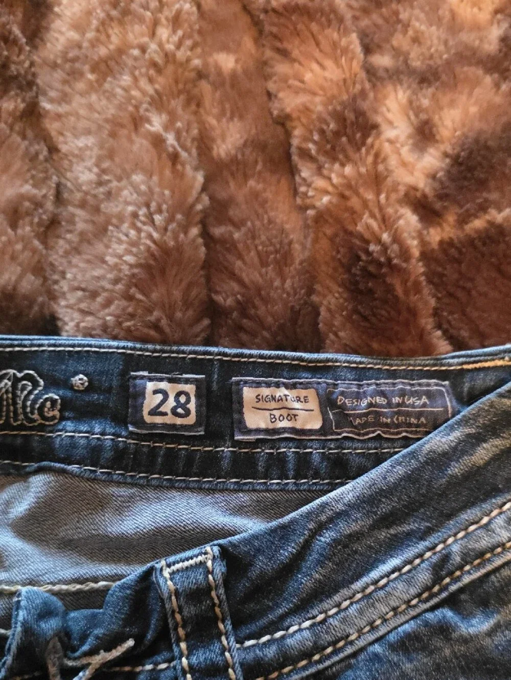 Miss Me Dark Blue Boot Cut Jeans with Embroidered Back Pockets